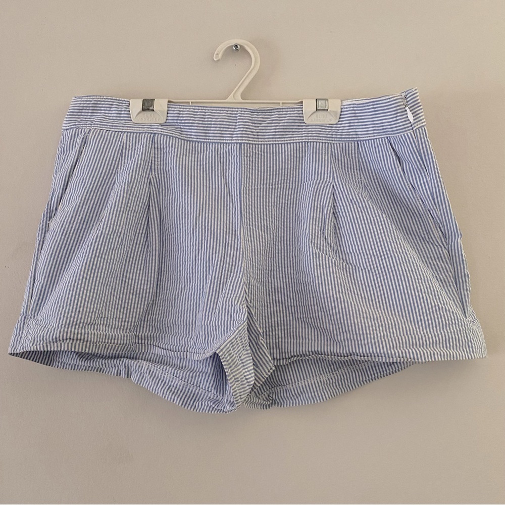 Jcrew white and blue stipe shorts